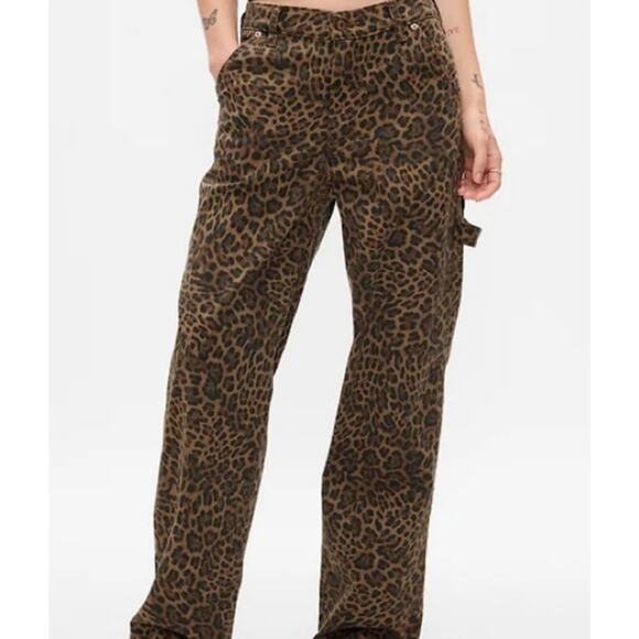 GAP Denim - GAP 90s Carpenter Pants Leopard Print Mid Rise Utility Workwear 28